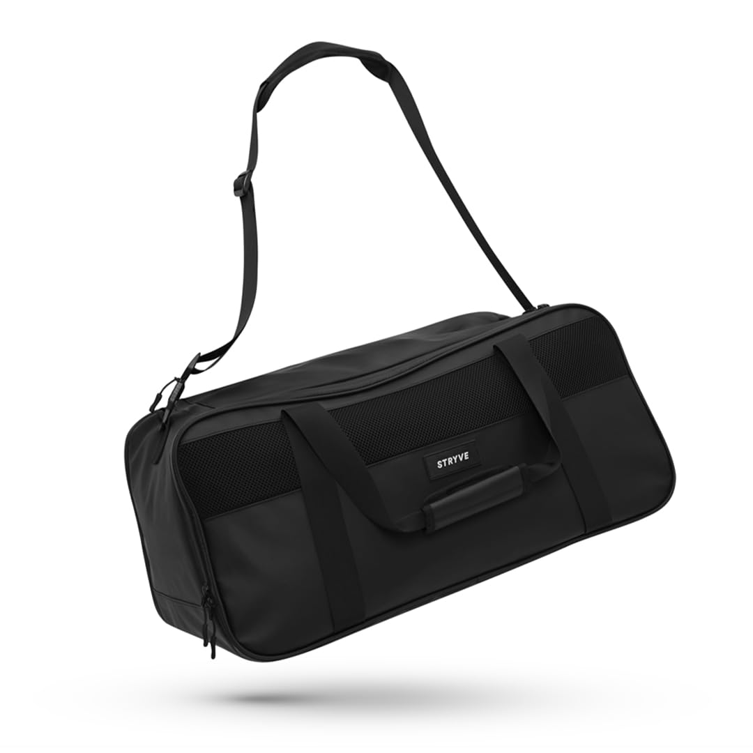 STRYVE Sporttasche Damen & Herren 50l - Schuhfach/Nassfach + Tragegurt mit Rückholsystem + Laptopfach - Gym Bag 70% recycelt - 60x25x30cm – Ideal als Trainingstasche, Reisetasche, Schwimmtasche