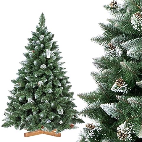 FAIRYTREES künstlicher Weihnachtsbaum Kiefer, Natur-Weiss beschneit Cover