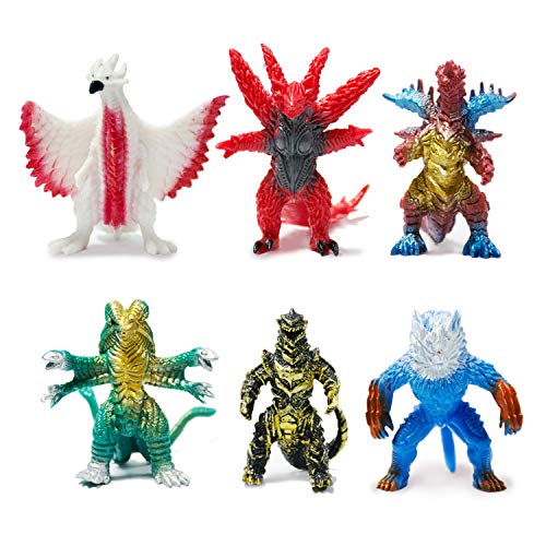 HUALEDI [6 Pack] Ultraman Monsters Toys,[3 inch] Ultraman Monsters Action Figures with [Cutlery Grade pc Material][Realistic Model] Godzilla