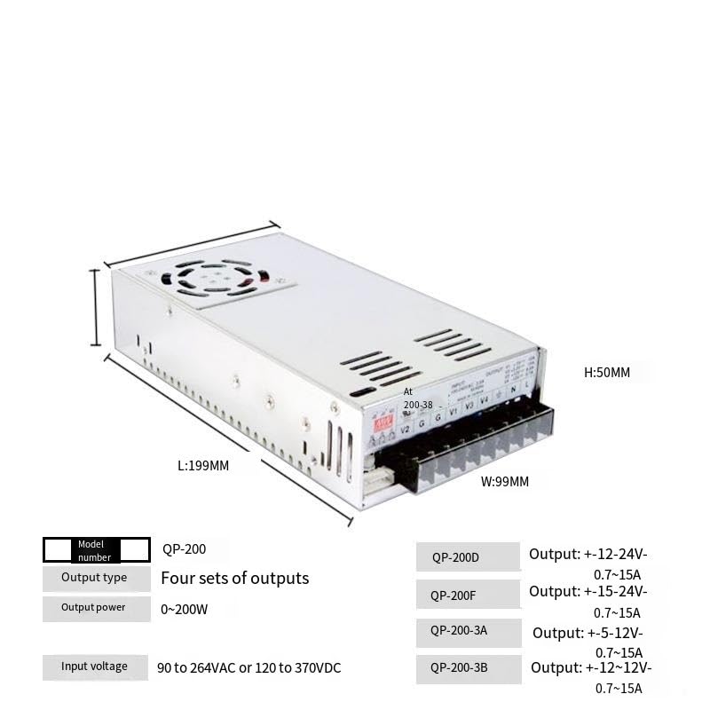 Alimentation à découpage PFC Qp-200-3e 200 W multi-sorties pour montage - 2