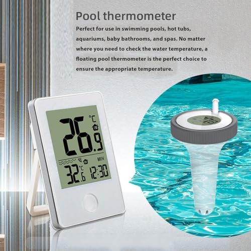 Display LCD Termômetro de água Digital de Alta Precisão de 0,1 ℃, Termômetro de Piscina Sem Fio, Med