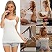 Accbiety 4 PCS Basic Camisoles Tops for Womens Undershirts Adjustable Spaghetti Strap Tanks Black/Black/White/White XL