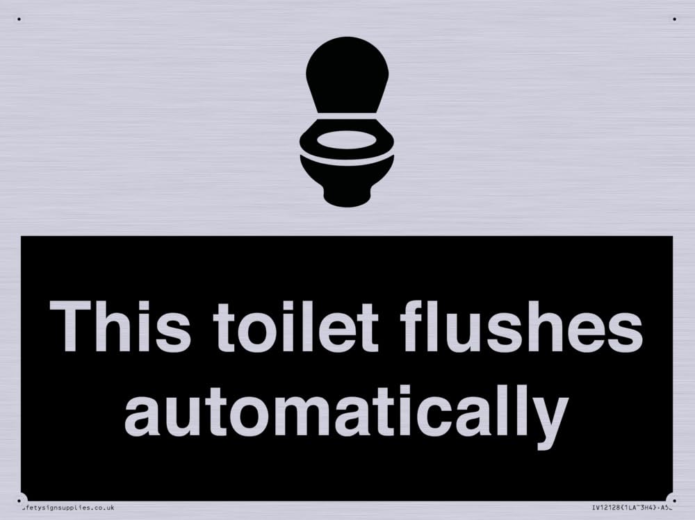 This toilet flushes automatically Sign - 200x150mm - A5L