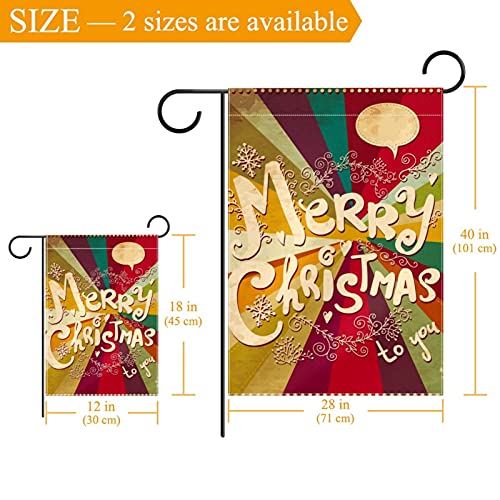 Drapeau de jardin Merry Christmas en polyester double face 30x45 cm
