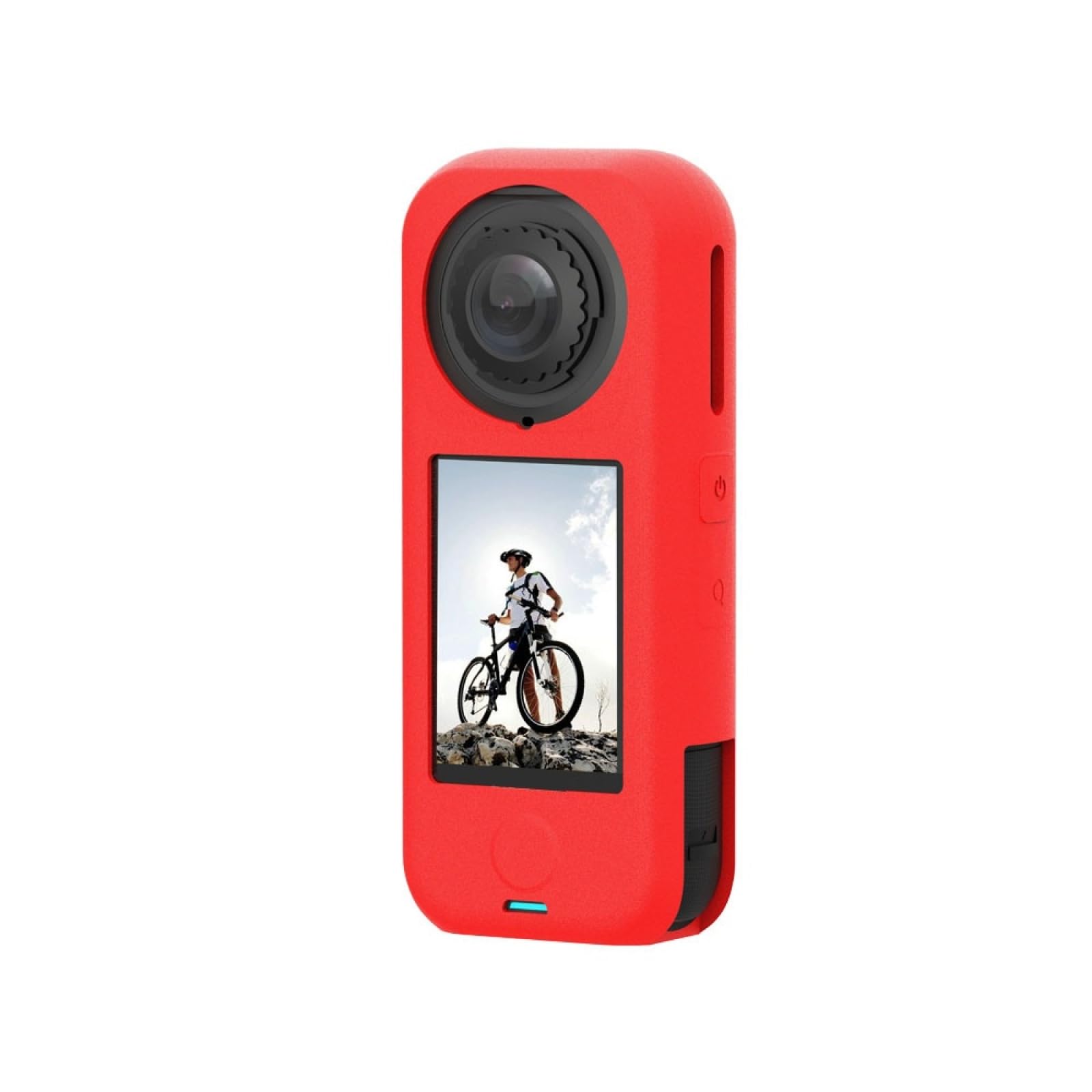 Silikonowe etui na obiektyw do Insta360 X4 Air, pokrowiec ochronny, miękki pokrowiec z osłoną obiektywu, akcesoria do kamery sportowej (czerwona)