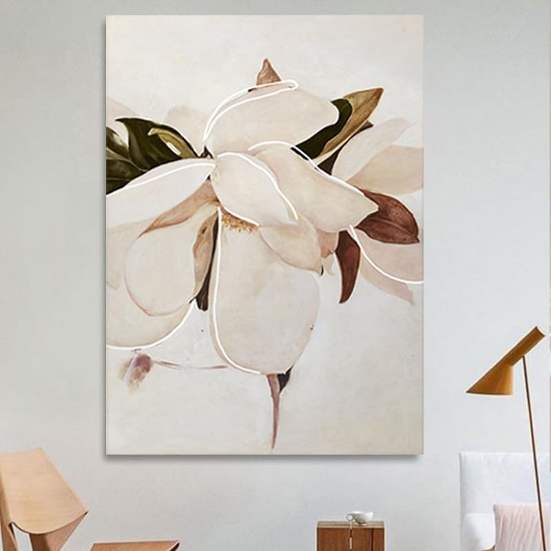 Tableau sur toile pour habiller un grand mur vide peinture fleurs