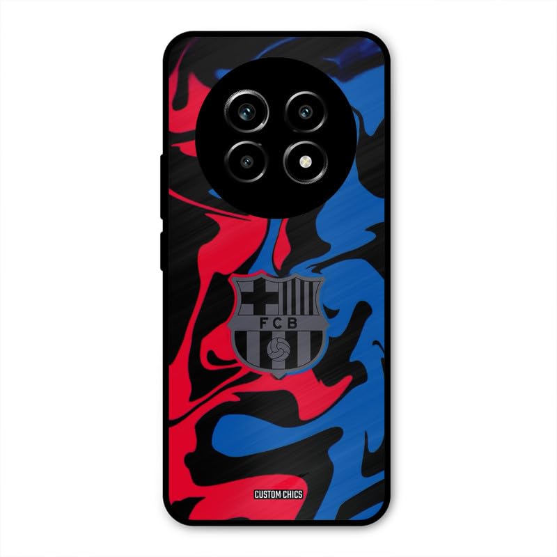 Image of PrintShield FC Barcelona Comic Back Cover for Realme 13 Pro, Shockproof Printed Phone Case with Soft TPU Sides & Anti-Slip Grip