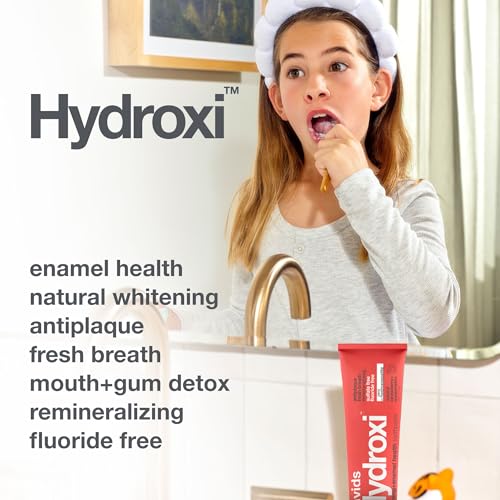 Image of Davids Hydroxi Strawberry Watermelon Fluoride Free Nano Hydroxyapatite Toothpaste for Enamel Health & Whitening, Antiplaque, SLS Free, Kid Friendly Flavor, 4 oz, Made in USA