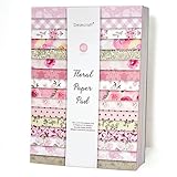 Desecraft 48 sheets Spring Vintage Scrapbooking Cardstock Decorative Paper Pack for Card Making Background Origami Scrapbook Paper Scrapbook Materials Supplies