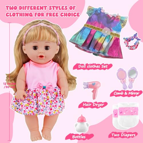 Muñeca bebé GAGAKU 12 pulgadas con accesorios miniatura 2