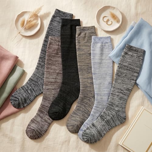 Image of Tipi Toe Women's Knee High Socks 6 Pack - Colorful Funky Patterned Long Socks, Soft & Comfortable Everyday Wear