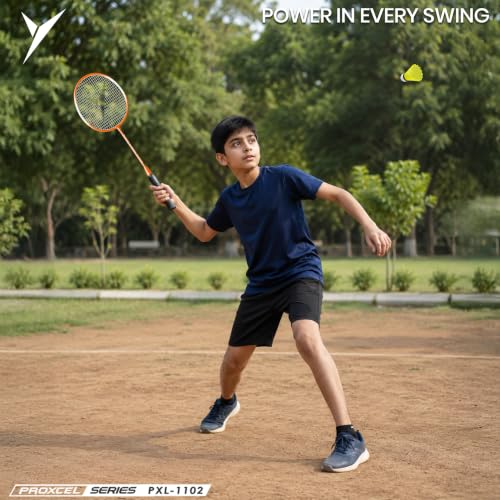 Image of Jaspo Proxcel-1102 Badminton Kit | Lightweight Metal Badminton Rackets with Shuttlecocks | Balanced Frame | Comfortable Grip for Powerful Smashes | Ideal for Beginners, Kids & Teens