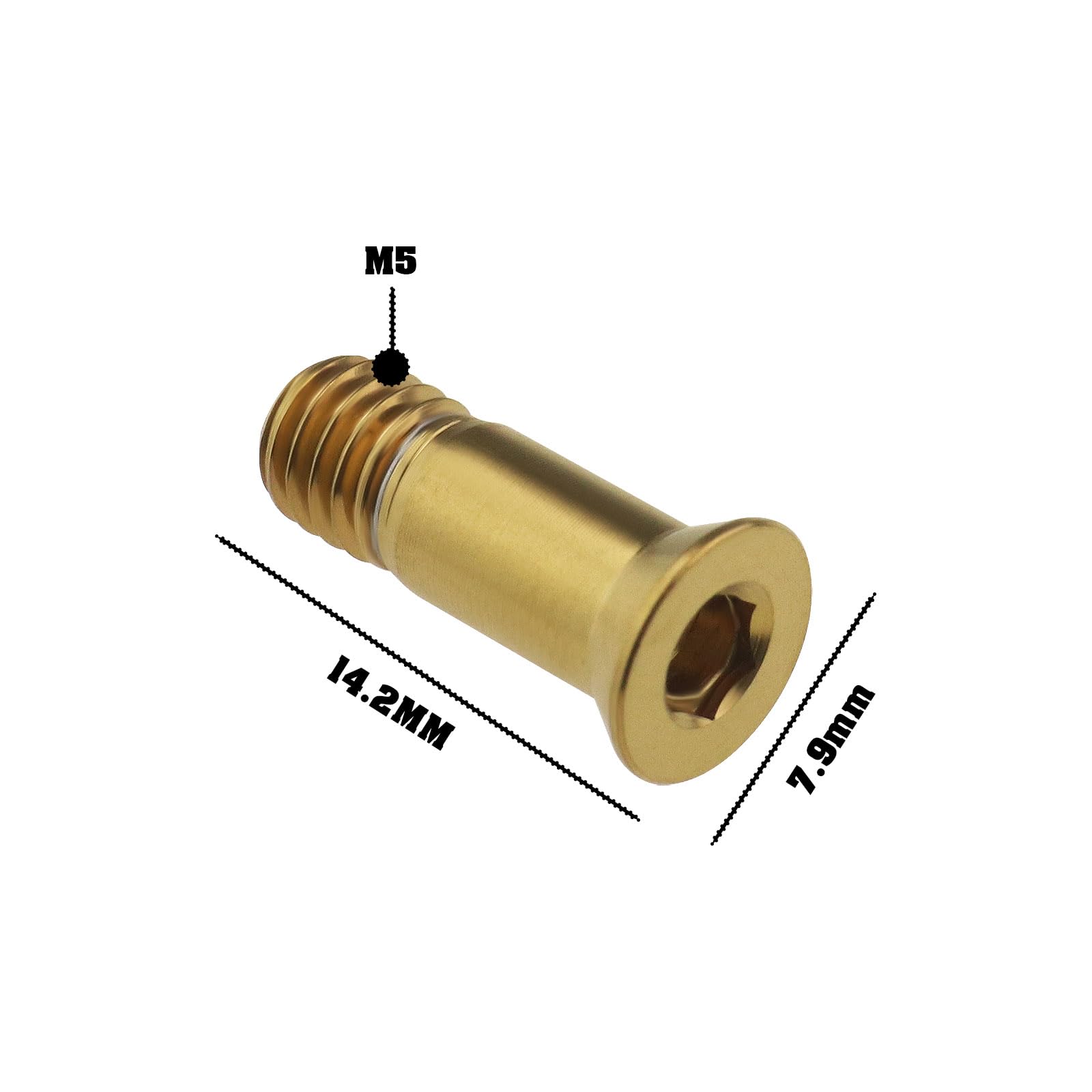 eMagTech 2pcs Titanium Alloy Fixing Screws Bicycle Rear Derailleur Bolt Bicycle Derailleur Guide Wheel Fixing Screw for Road Bike Mountain Bike Gold - Image 4