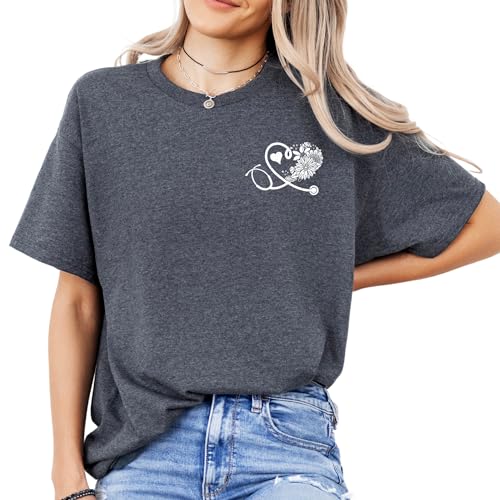 Stethoscope Heart T-Shirt – Gift Tee for Nurses, RNs, Students & Doctors, Hospital Staff, Valentine’s Day