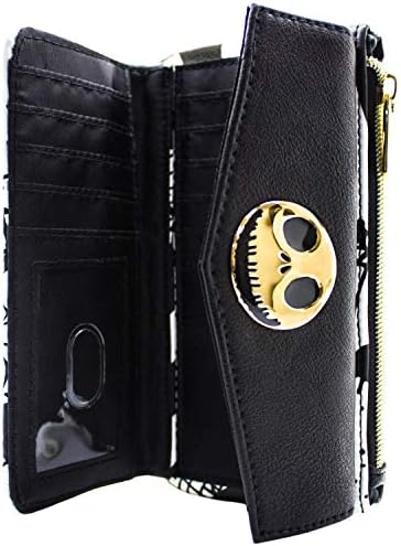 Nightmare Before Christmas Patchwork Black Coin & Card Clutch Purse