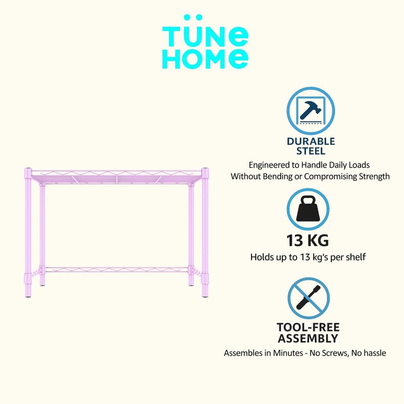 Image of 1-Shelve Heavy Duty Steel Storage Rack | Multipurpose Shelving Unit for Kitchen, Home & Utility