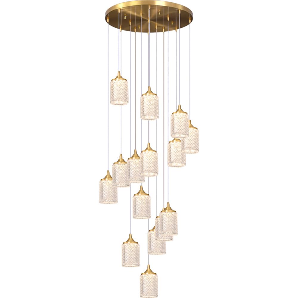 Cristal en spirale pour lustre moderne résolvant l'éclairage des hauts plafonds