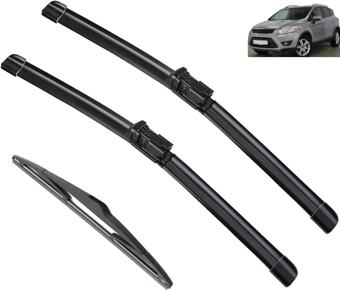 ZhangXD Front Windscreen Wipers For Ford Kuga MK1 2008-2012, Windshield Window Brush Front Wiper Blades All-Weather Replacement Set Easy Installation