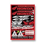 D'cor Visuals Compatible with Honda CRF Decal Sheet – 12 Mil Vinyl Graphics Kit, for Dirt Bike & Motocross – MX Racing Stickers & Emblems Pack, 19”x12”
