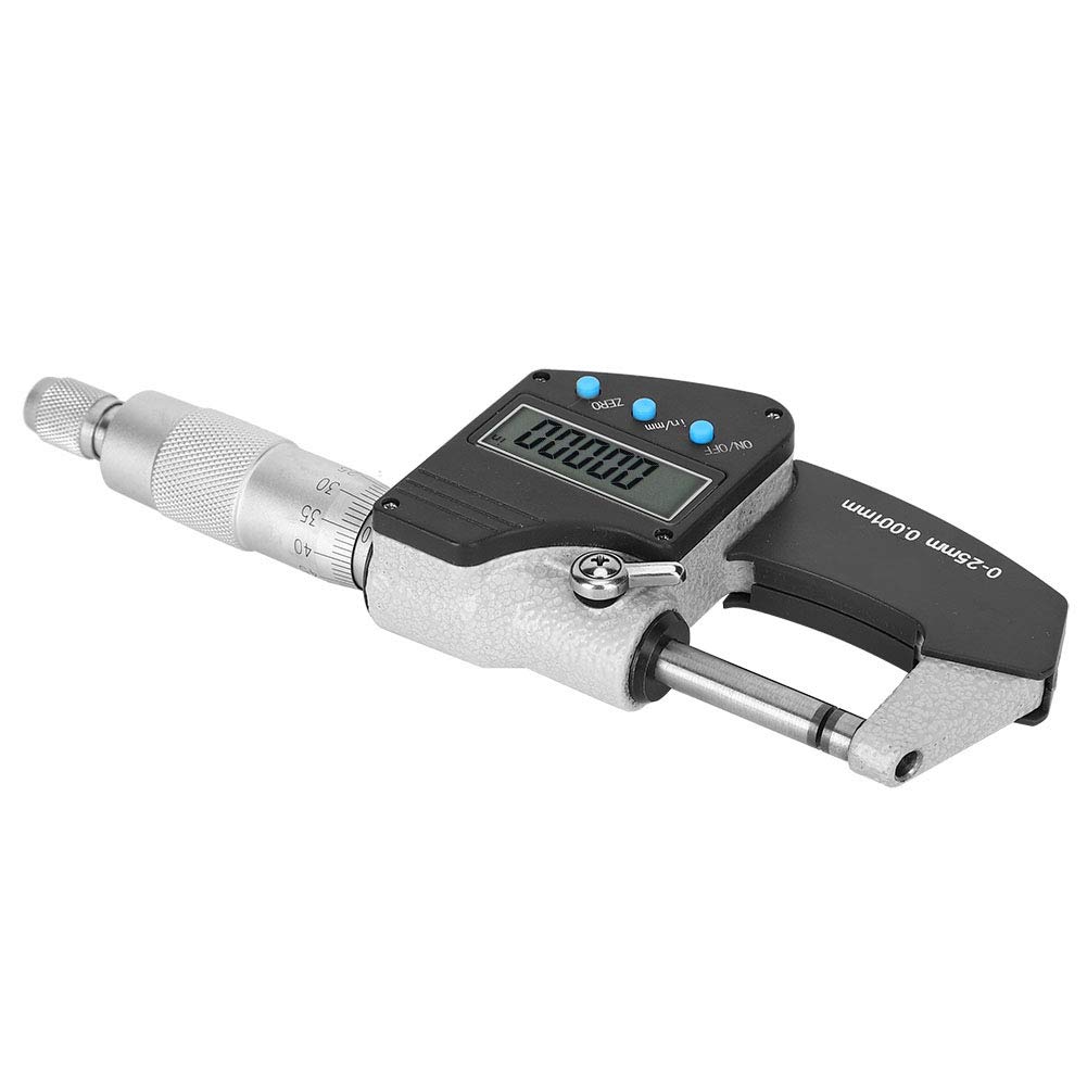 Digit Außenmikrometer Zoll Mikrometer Großbild Digital Metric Imperial 0,001 mm Genauigkeit 0‑25 mm Außendurchmesser