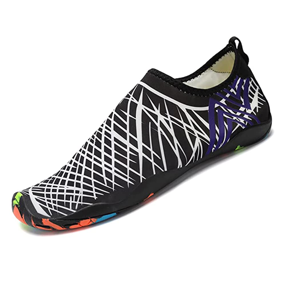 Water Shoes Mens Womens Quick Dry Sports Aqua Shoes Couple Shoes Unisex Swim Shoes with 14 Drainage Holes for Walking, Yoga, Beach, Garden, Park, Driving, Boating, EU