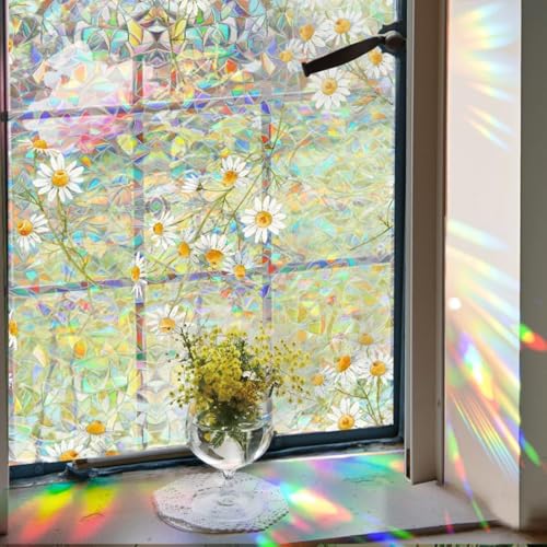 Vinilo decorativo 2 piezas con diseño arcoíris 3D para ventana miniatura 1