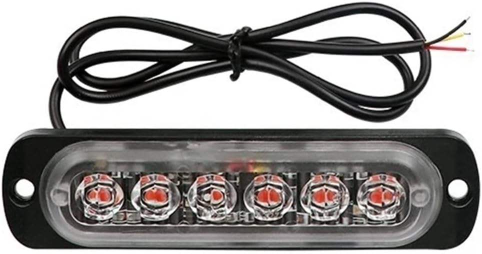 LED warning light 1PCS 12V-24V 6LED Strobe Light Truck Trailer LED Car Lights Emergency Warning Hazard Flash Stroboscopes(Always on red)