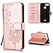 Produktbild XCYYOO Handyhülle Kompatibel mit Redmi 6 Tasche Leder Flip Case PU Leder Hülle[Spitzen Blumenmuster] Brieftasche Etui Schutzhülle für Redmi 6Roségold