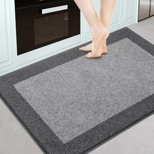Image of Machine Washable Kitchen Rug 32 inch x 48 inch, Non Slip Indoor Door Rug, Absorbent Entrance Runner Rug for Bedroom, Hallway, Bathroom, Floor