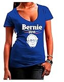 TOOLOUD Bernie for President Juniors Petite V-Neck Dark T-Shirt - Royal Blue - Large