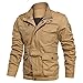 Produktbild Männer Herbst und Winter Tooling-Art-Männer beiläufige Stehkragen Außen Flieger-Jacken-Mantel-Mantel (Color : Khaki, Size : 2XL)