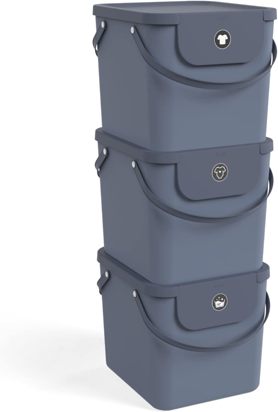 Rotho Albula Ensemble de 3 systèmes de tri des déchets 40l pour la cuisine, Plastique (PP) sans