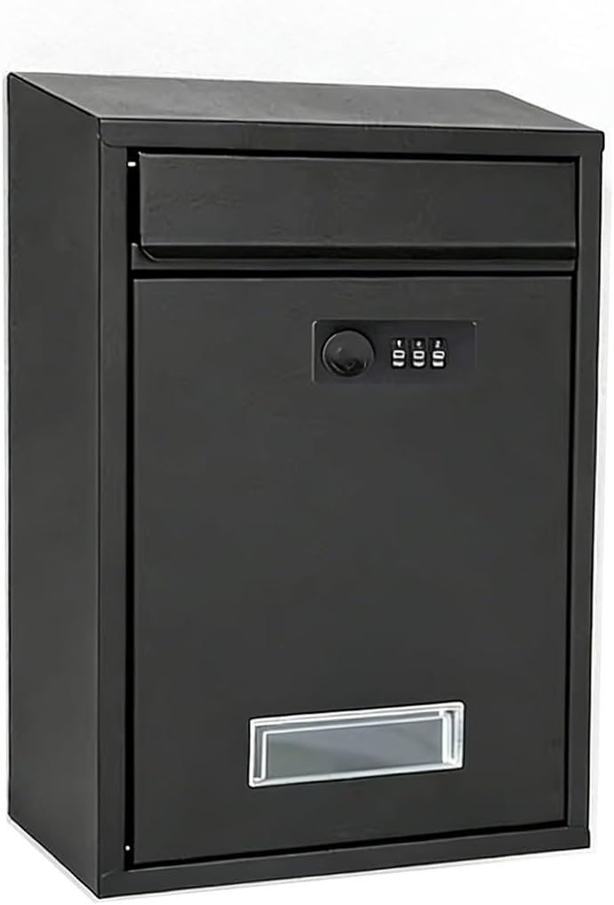 Mailboxes for Outside, Mailboxes for Outside with Lock, Weather Resistant, Rust Resistant Metal Mailbox for Residential Delivery(Black)