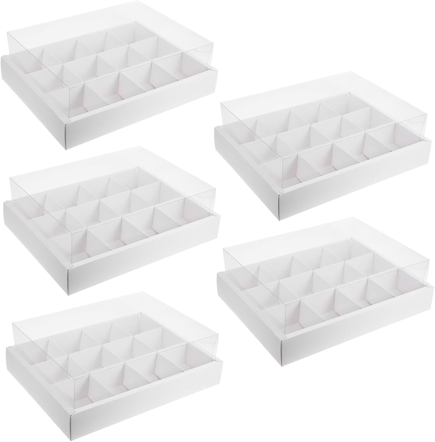 ABOOFAN 5pcs Cake Box 12-grid with Lid for Desserts Xmas