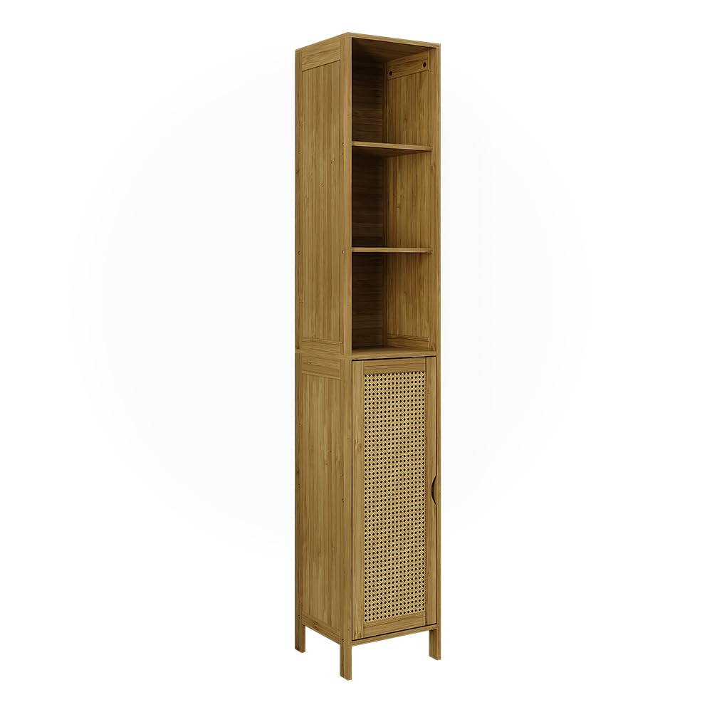 Vicco Mobile da bagno Liora, Bambù, 30 x 170 cm, per la conservazione di articoli da bagno e asciugamani