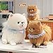 champracer Soft Pomeranian Hund Kuscheltier, süßes weiches Plüsch-Spielzeug,realistisches Pommern Plüsch schönes Tier niedliche und weiche Geschenke Hund,für gemütliches Spielen (25Cm,White)