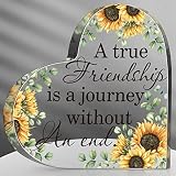 Spiareal Gift for Friend Friendship Women Friend Friendship Birthday Cheer up Gift Acrylic Heart Butterfly Keepsake Paperweight for Home Office Table Shelf(Friendship)