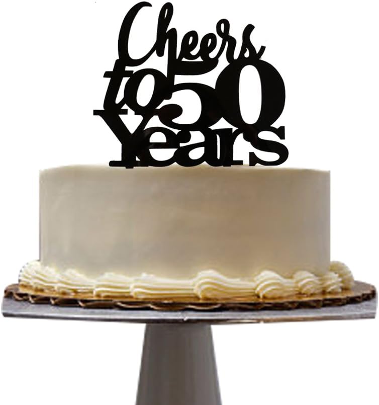 Cheers to 50 years cake topper for 50th birthday party decoration santonila cake topper