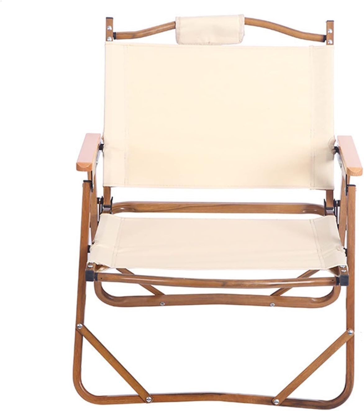 Portable Camping Chair Aluminum Wood Grain Folding Chair Outdoor Folding Chair Low Chair for Travel Camping (Color : Green)