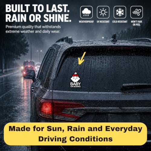 Image of TOTOMO Baby on Board Sticker for Car - Window Decal, Bumper Sign for New Parents, Durable Waterproof Safety Warning Sign for SUV Truck Minivan - Sleeping Girl, 1 Pack