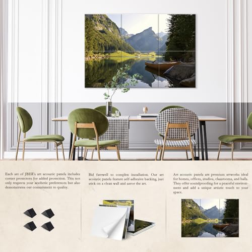 Image of JBER 6 Pack Art Acoustic Panels 72 inch x 48 inch, Lake in the Hills