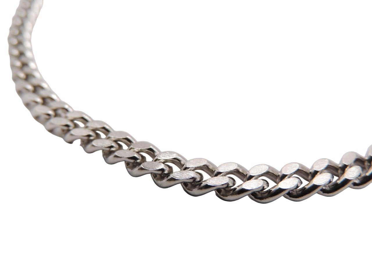 KD89 Kette aus vernickeltem Stahl, für Taschenuhr, Schlüsselanhänger, Hosenkette, Jeans, Handtasche, Länge 35 cm, Panzerkette, Farbe: Silber