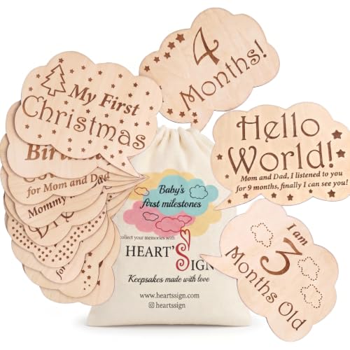 Image of Heart's Sign 24 Designs Baby Monthly Milestone Signs | Newborn Photo Props