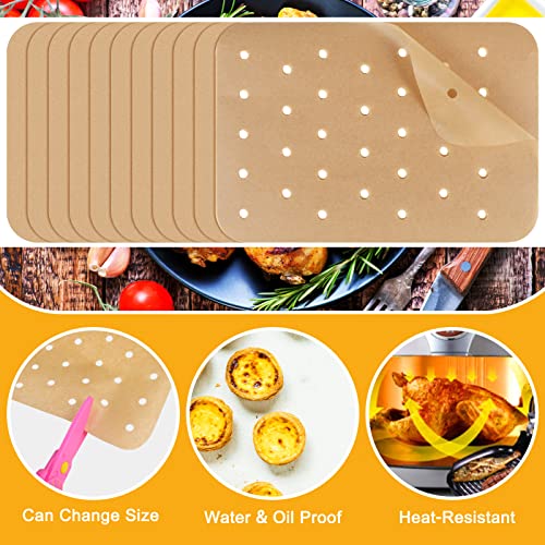 Pinenuts 180pcs Air Fryer Parchment Paper Air Fryer Paper Liner for Ninja Foodi Dual Air Fryer Non-Stick Perforated Parchment Liner Baking Paper Compatible with Ninja DZ201 - Image 3