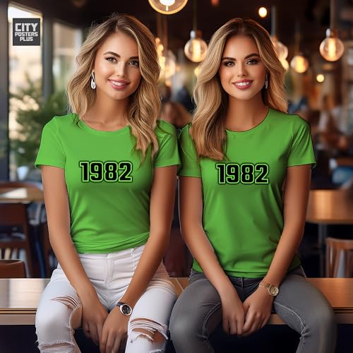 T-shirt 1982 femme vert liril coton respirant anti-déformation - 5