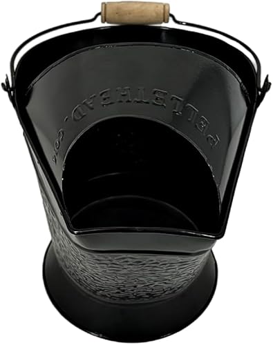 Miniatura 2 de Coal Hod Bucket - Negro - Atractivo decorativo - para cenizas de chimenea y estufa de pellets - Fácil llenado de tolva - Mango - Ligero