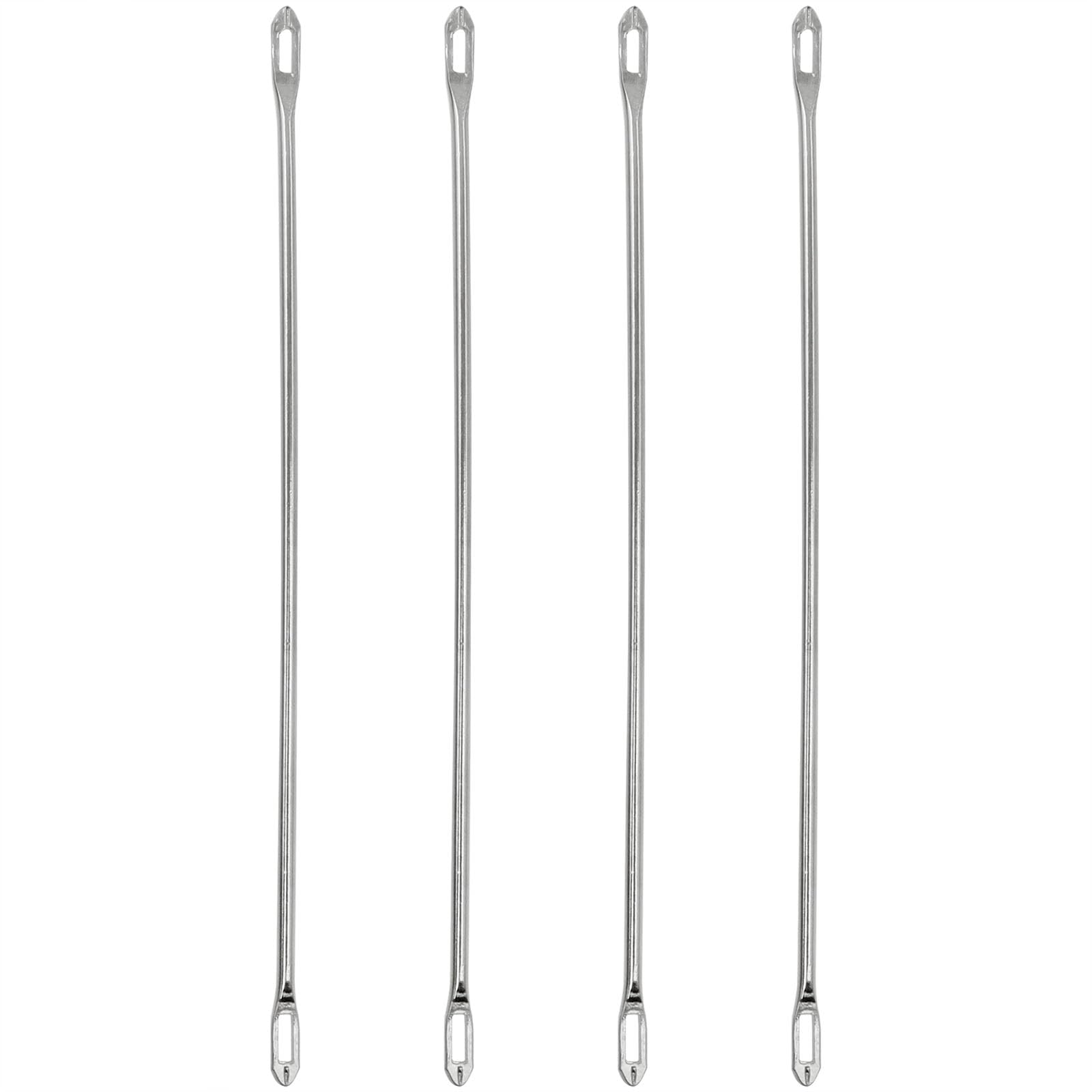 safycaby Aguja de transferencia de doble ojo, aguja de doble ojo, 3.5 in, aguja de doble ojo, herramientas de costura para manuali