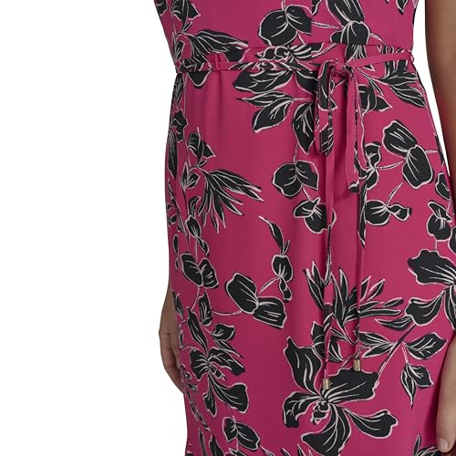 Image of Tommy Hilfiger Women's Short Sleeve Pleated Hem Rope Belt Midi Dress