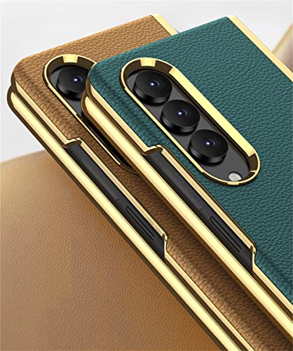 Coque rigide en polycarbonate galvanisé vert pour Galaxy Z Fold 4
