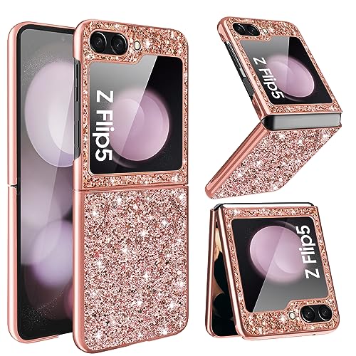 Coque Galaxy Z Flip 5 paillettes Bling le cadeau or rose idéal à offrir